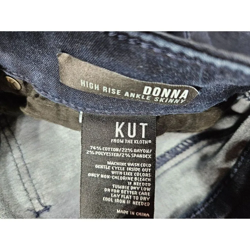 Kut From The Kloth Womens‎ Size 8 Donna High Rise Ankle Skinny Denim Blue Jeans